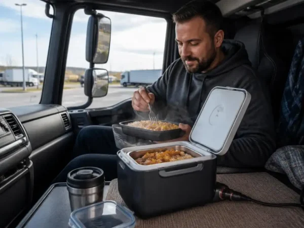 Soluciones de alimentación para calentar comida dentro del vehículo