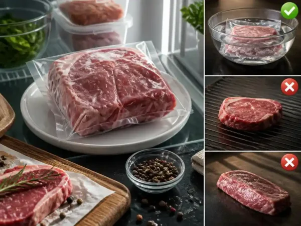 Guía para descongelar carne de forma segura y profesional