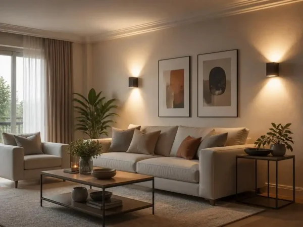 Guía para ubicar apliques de pared en el salón y ganar amplitud