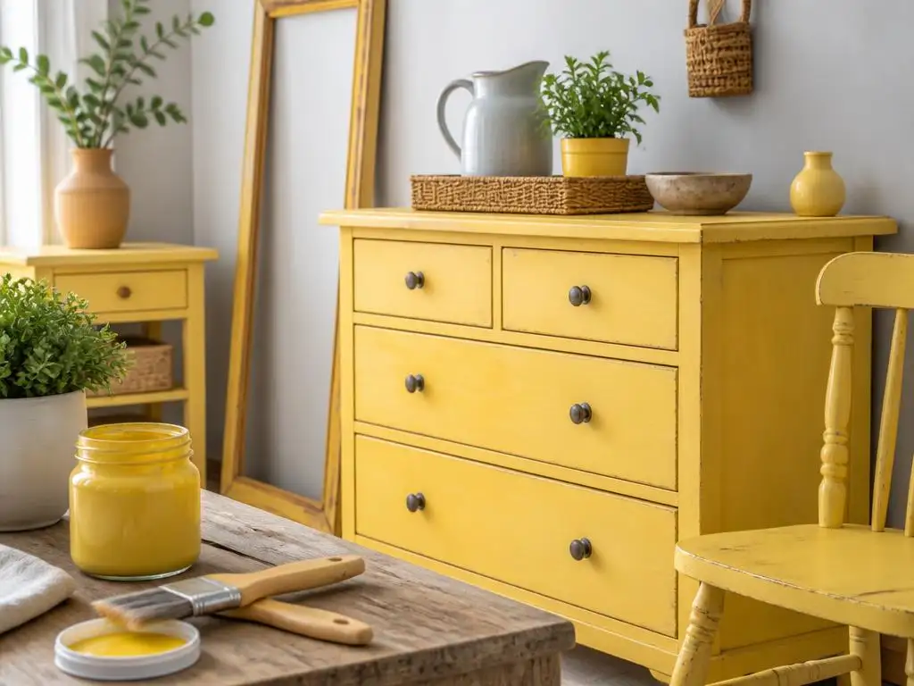 Transforma tus muebles con el encanto de la pintura a la tiza amarilla